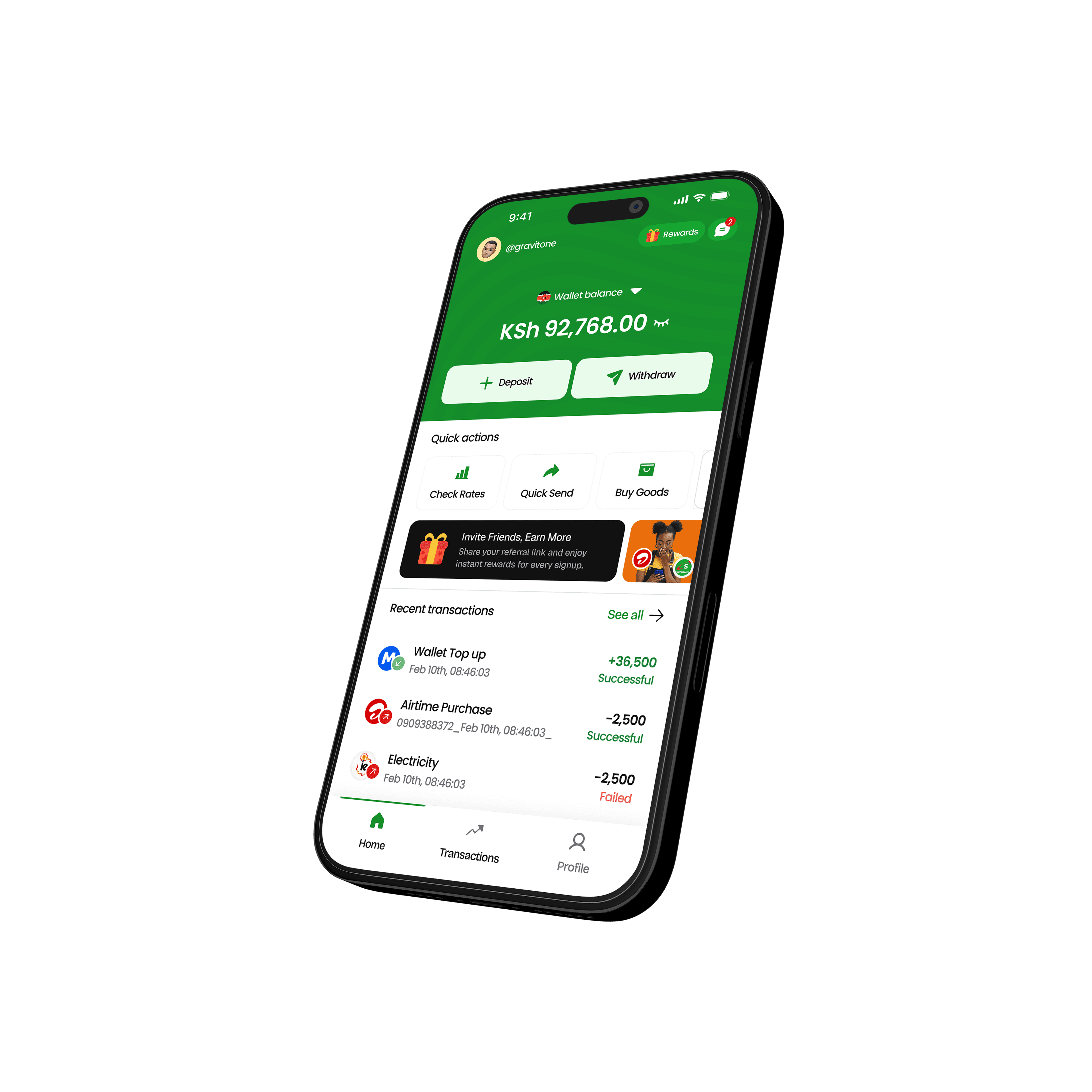 CoinSend mobile app