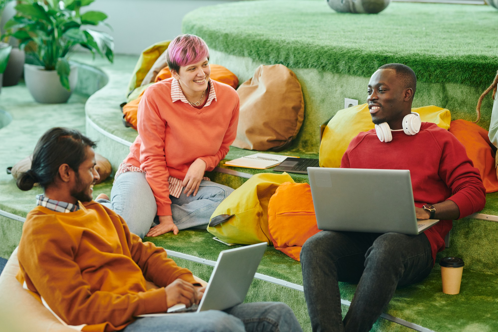 Young professionals collaborating
